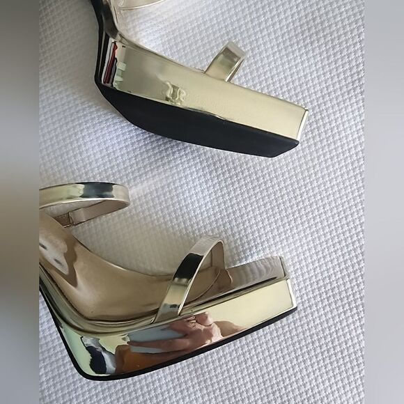 Jeffrey Campbell Hustler Platform Sandal Size 8.5 Square Toe Higheel display - Picture 7 of 16